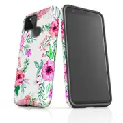 For Google Pixel 5 Case Armour Protective Cover Floral Garden