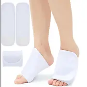 1 Pair Foot Castor Oil Wrap Reusable Washable Adjustable Leakproof Ankle Pack-White