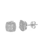 Amairah Silver 0.38 ct. tw. Lab-Grown Diamond Earrings