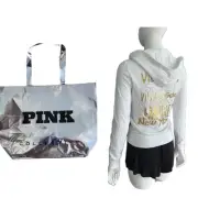 Victoria’s Secret Hoodie Sweatshirt Supermodel White XS FREE TOTE
