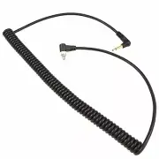 90FT 3.5mm-Male Flash PC Sync Cable Coiled w/ Screw Lock f/ Canon Nikon DSLRs