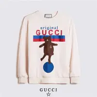 在飛比找Yahoo!奇摩拍賣優惠-Gucci20秋冬全棉真衛衣食毛毛圈超高品質圓領巧克力小熊編