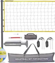 NO BALL!! Light Volleyball Net Outdoor set 32X3 Large Backyard Beach travel kit