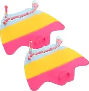 1 Pair Silicone Webbed Swim Gloves for Adults Boys and Girls Snorkeling Diving Training Adjustable Hard Plate Swimming Paddles