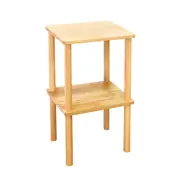 MIUZ 2 Tier Tall Side Table Bedside Table Solid Oak Display Rack Shelf Bookstand Storage Rack Stand