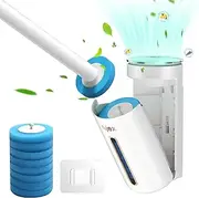 [Ajex] Disposable Toilet Brush,Toilet Brush System Toilet Wand Kit with Replacable Brush Head Disc&Aromatherapy,Scents Wall Toilet Wand Kit with Holder/Storage Caddy for Bathroom Cleaning