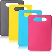 Flexible Kitchen Cutting Board BPA Free 4 Colored Plastic Cutting Board Mat Set, Dishwasher Safe, 11.4 IN x 7.5 IN, 2mm Thickness