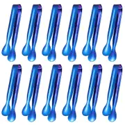12 Pack Premium Small Serving Tongs, Mini Stainless Steel Appetizer Tongs rosegold