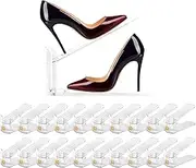 TuMuGoGo Clear Space Saver Shoe Stacker Organisers 20 PACK Adjustable Shoe Slots Storage Shoe Rack Organisers Shoe Holder for Closet Cabinet Storage
