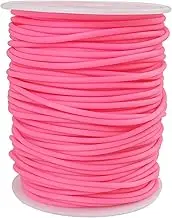 54 Yards Hollow Pipe Rubber Tube Cord 2mm Hotpink PVC Tubing Cord String with Spool for DIY Necklace Bracelet Jewelry Making