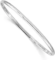 [JewelryWeb] 2mm 925 Sterling Silver Slip on Just Like Mommy Polished-Slip on Teen Cuff Stackable Bangle Bracelet