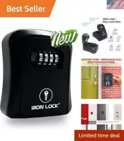 Durable Outdoor Key Lock Box - 4-Digit Combination Safe for Home and Business