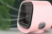 Portable Air Conditioner Rechargeable with 3 Speeds Personal Small Desk Air Cooler-Pink