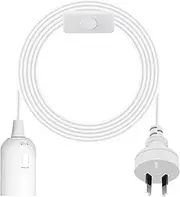 E27 Cable Cord with On/Off Switch, E27 Lamp Base Holder Socket AC AU Power Plug, 1.8M Extension Lights Lamp Bulb Cord for Bedroom Kitchen Plant Growth DIY Hanging Lanterns Pendant Light (White)