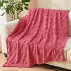 NEWCOSPLAY Super Soft Twin Blanket Coral Pink Premium Silky Flannel Fleece 3D...