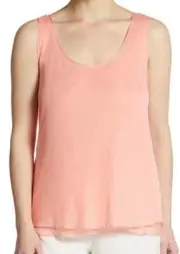 Elie Tahari Follia Layered Silk Trim Tank Aglow M NWT $148