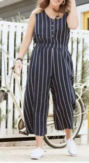 TS Taking Shape plus sz 20 M High Tide French Linen Jumpsuit NWT rrp$150
