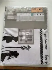 KOO Paris Cafe Curtains Brand New Black White French Shabby Chic Window Valance