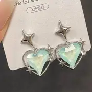 Star / Heart / Planet Resin Alloy Drop Earring (Various Designs) 1 Pair - Star & Heart - Stud Earrings - Blue & Silver - One Size