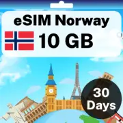 eSIM Norway - 10 GB - 30 Days - Travel eSIM | QR code activation