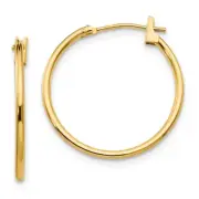 Madi K Kid's Earrings 14k Yellow Gold 1 mm Polished Hollow, 21 mm