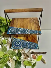 Aboriginal Art 2 Tier stand, cheeseboard, serving board