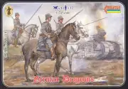 STRELETS-R 1:72 SET 0045 WWI GERMAN DRAGOONS (GRAY) 12 SOLDIERS & 12 HORSES