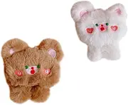 [Veemoon] 2pcs Bear Brooch Clothes Animal Brooch Hats Christmas Party Bag Fillers Backpacks Plush