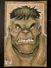 THE INCREDIBLE HULK Original Art Chris McJunkin Acrylic on Chipboard 2025 NEW!