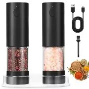 Electric Salt and Pepper Grinder Set,Automatic Salt and Pepper Grinder Mill, ...