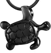 KETIME Turtle Stainless Steel Pet Remembrance Jewelry for Ashes Memorial Keepsake Cremation Necklace for Women and Men