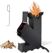 Rocket Stove Portable Wood Burning Stove - Mini Wood Fire Camping Stove for Backyard Cooking & Outdoor Events - Comes with Storage Bag