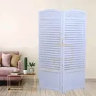 Wooden Room Partitions Room Dividers Screen Separator 2 Wooden Panels White