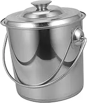 Stainless Steel Bucket with Lid Versatile Storage Container for Rice Soup Grease Easy to Carry for Home and Commercial Use Φ