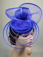Big Fascinator Hat Royal Ascot Pillbox Caps Mesh Headpiece Women Wedding Party
