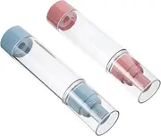 SECFOU 2pcs Travel Liquid Containers Airless Pump Bottles for Face Cream Serum Shampoo Compact Lightweight Spray Dispenser for Go Skincare