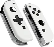 eXtremeRate White DIY Housing (D-Pad Version) with Full Set Buttons for Joycon Handheld Controller, Replacement Shell Case for Nintendo Switch & Switch OLED [Only The Shell, NOT The Joycon]