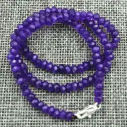 New AAA Natural 2x4mm Faceted Purple Amethyst Gems Rondelle Beads Necklace 18''