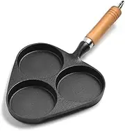 SOGA 3 Mold Cast Iron Breakfast Fried Egg Pancake Omelette Fry Pan- Durable, Long-Lasting Kitchen Cookware. Ideal for Omelette, Fried Eggs, Pancakes, etc.
