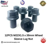 12 Pack 33mm M22-1.5 x 39mm Sleeve Wheel Lug Nut M22-1.5x39mm Skirt Flange