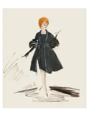 LUCILLE BALL COSTUME SKETCH #4 BY EDITH HEAD - VINTAGE REPRINT