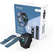 Fitbit Versa 4 Bundle (with Sports Band) Fitness Smartwatch with Built-in GPS and up to 6 Days Battery Life - Compatible with Android and iOS.
