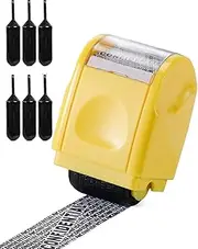 Identity Security Protection Roller Stamps - Wide Roller Identity Theft Prevention Security Hide ID Garbled Rubber Stamp Perfect for Privacy Protction (Yellow)