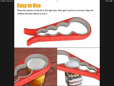 4 in 1 Bottle Jar Can Opener Multifunction Kitchen Tool for Beer Cap Lid Gripper