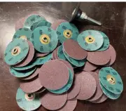 200- 2" For Roloc Zirc,Quick Change Sanding Disc 100 Grit and Mandrel Disc