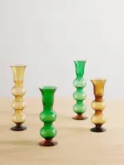 [La DoubleJ] La DoubleJ - Bubble Candle Set Of Four Murano Glass Candle Sticks - Multi - One size One size Multi