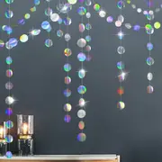 10 Pack Circle Garlands Iridescent Party Supplies Hanging Streamer Party Decor