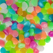 100Pcs Colourful Glow in the Dark Pebble Glowing Rocks Luminous Pebbles Glow Sto