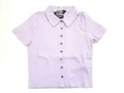 Forever 21 Lavender Knit Button Up Short Sleeve Crop Top Size S