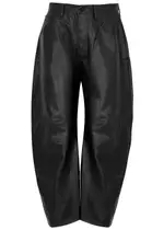 Free People Good Luck Barrel-leg Faux-leather Trousers - Black - 27 (W27 / UK 8 / S) 27 (W27 / UK 8 / S)